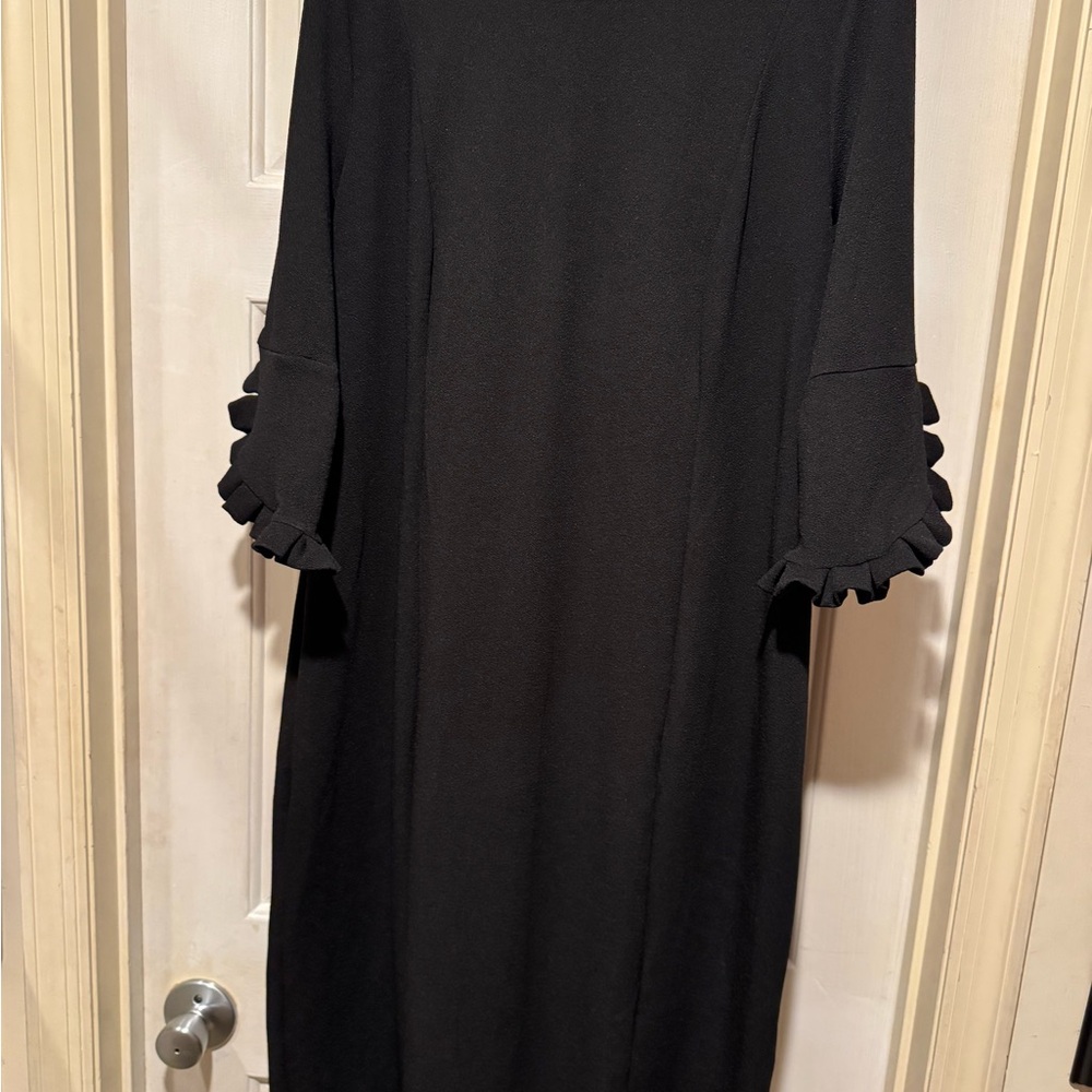 Elegant Black Ruffle Sleeve Dress
